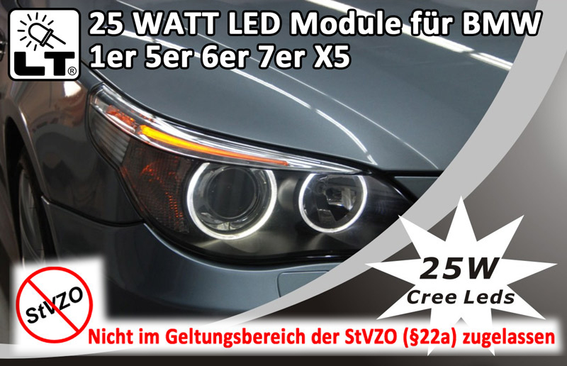 25 WATT Module SuperHell Standlichtringe LED Marker LEDs Weiß BMW 7er E65 04-6.0