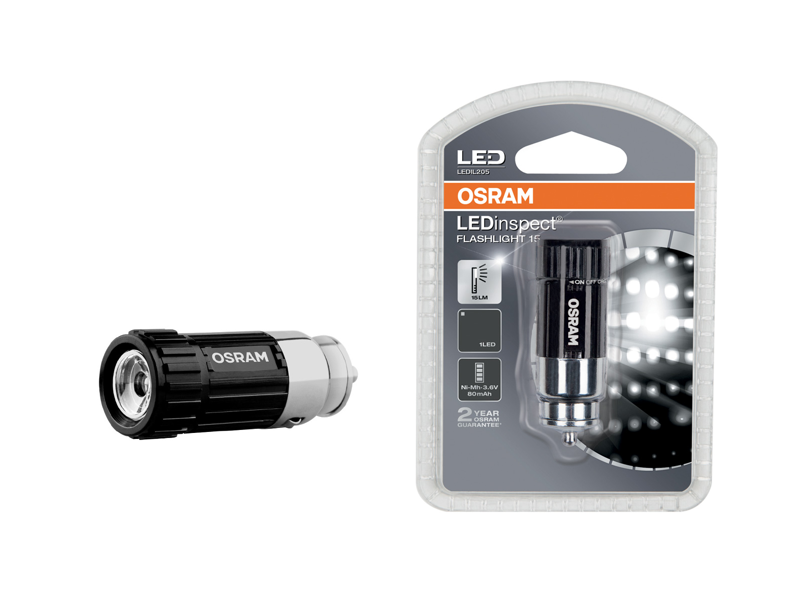 OSRAM LED Akku Arbeitsleuchte LEDinspect Flashlight 15 für Zigarettenanzünder