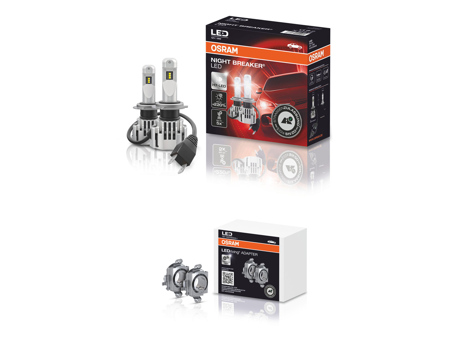 OSRAM H7 LED Night Breaker with Road Approval CHOICE: LEDs, Adapters or Sets