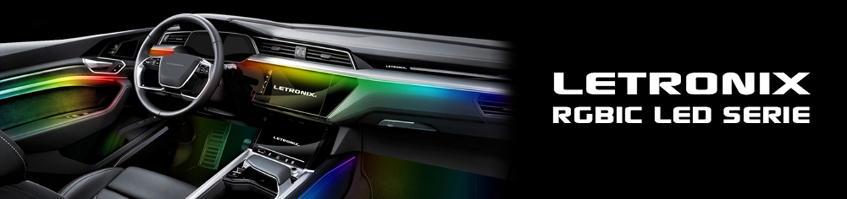 LETRONIX RGBIC RGB Full LED Rainbow Auto Ambientebeleuchtung (Für  Fußraumbeleuchtung Set mit 2X LED Leisten) mit APP Steuerung und  Fernbedienung : : Auto & Motorrad